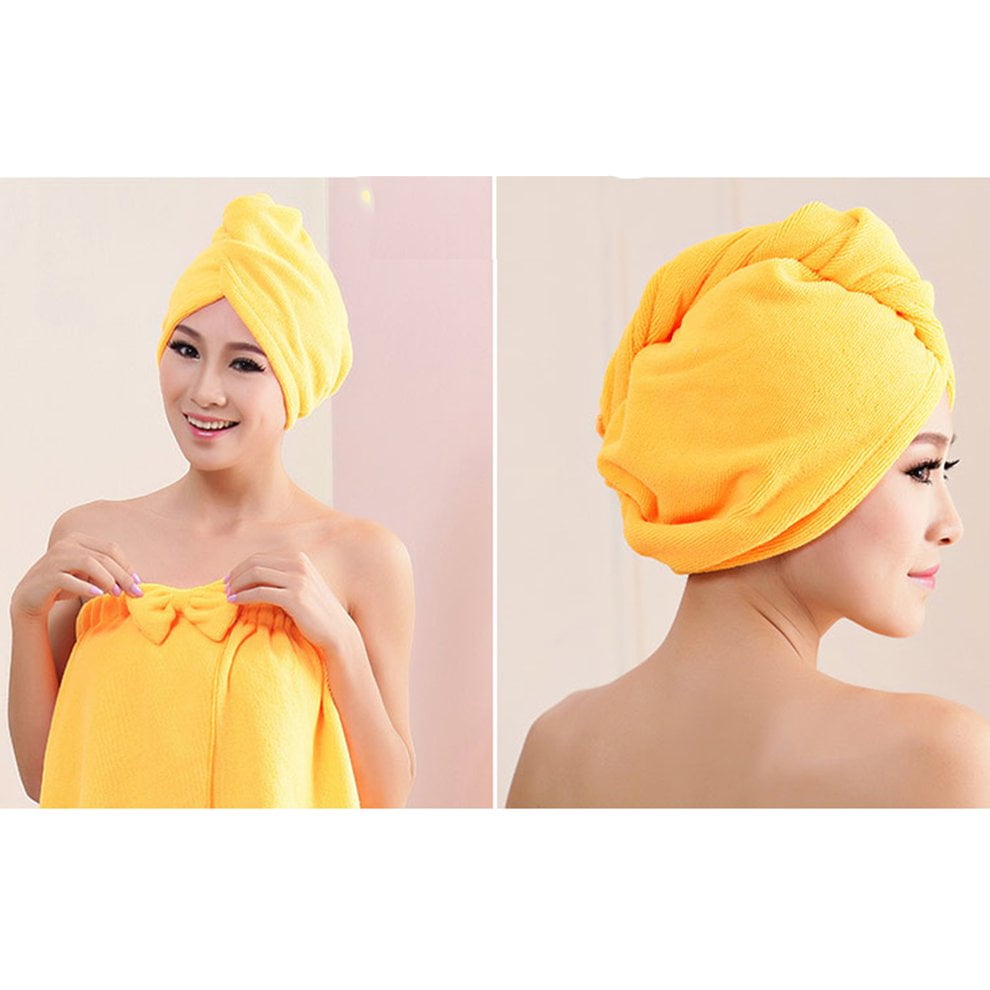 Goldyqin Superfine Fiber Bath Hair Dry Hat Shower Cap Soft Strong Water Absorbing Quick Dry Head Towel Cap Hat For Bathing White